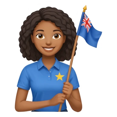 blue  Flag holder black woman sticker