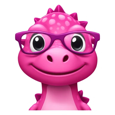 Pink dinosaur with pink glasses and pink bow sticker
