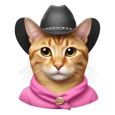 Cat with pink cowgirl hat  sticker