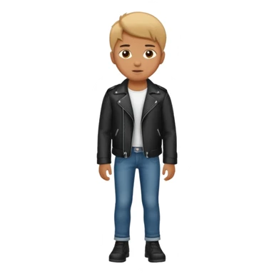 Boy in leather jocket, full body sticker