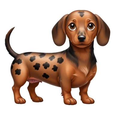 brown and black spotted dachshund  sticker
