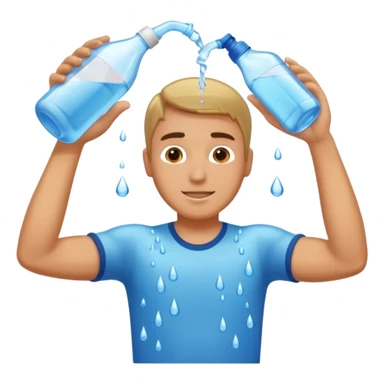 MAN pouring water from the bottle sticker