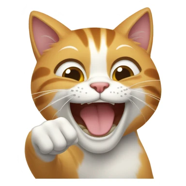 laughing cat point finger sticker