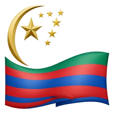 Flag of Dagestan with its green, blue, and red horizontal stripes sticker