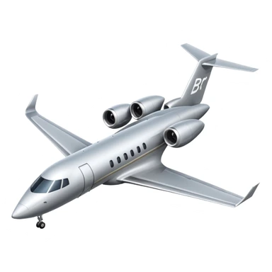 Private jet taking off with initials "BR"  on the tail sticker
