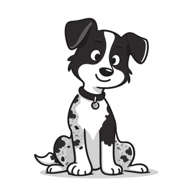 Merle border collie dog sitting sticker