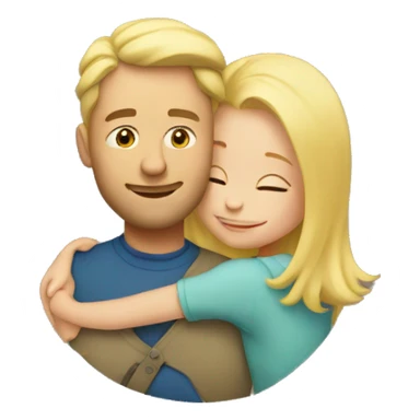 A father hugging his blonde daughter sticker