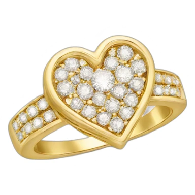 Diamond heart gold ring sticker