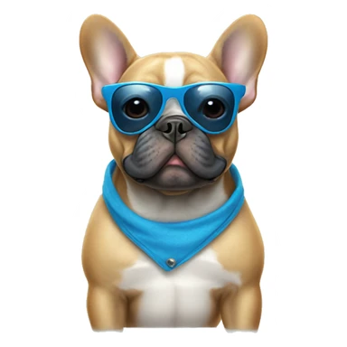 French bulldog wearing blue sunglasses  sticker