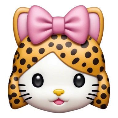 Hello kitty wearing a cheetah print bow sticker