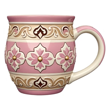 Pink white & beige Talavera mug  sticker