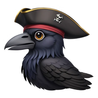raven with a pirate hat 128.128 sticker