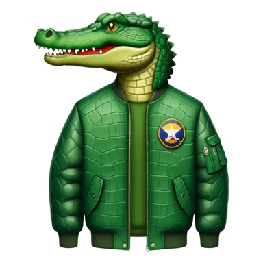 a crocodile and a bomber combined sticker