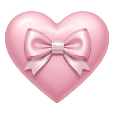 Pastel pink heart with white bow sticker