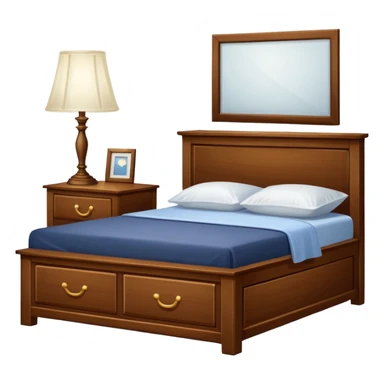 A Cupboard-commode-drawer-night-bed-stand furniture with a night lamp NEAR BED sticker
