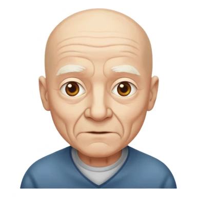 Bald old man with no facial hair sticker