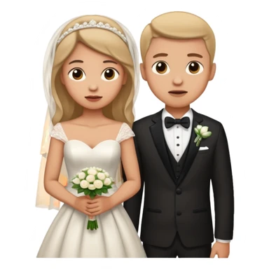 confused newlywed couple sticker