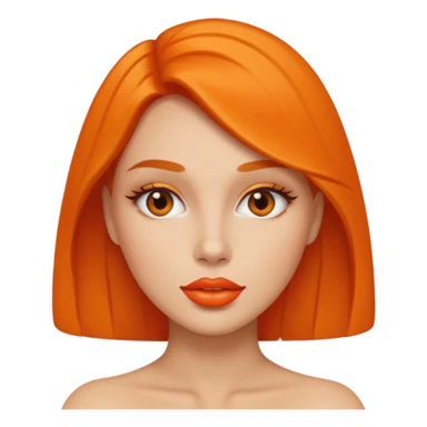woman with orange colored lips sticker