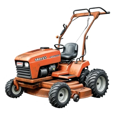 pencil drawing of a gravely mower sticker