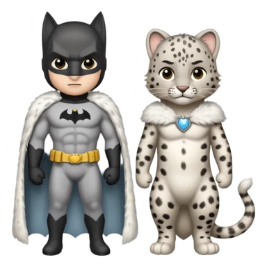 Batman and snow leopard sticker