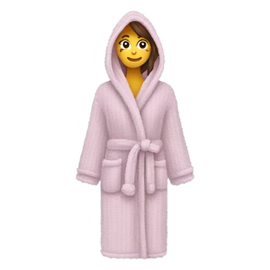 Fuzzy waffle knit long robe sticker