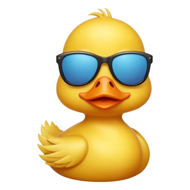 dame un pato amarillo con lentes de sol sticker