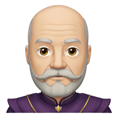 Mace Tyrell from game of thrones, have mustache and gray beard, half bald sticker