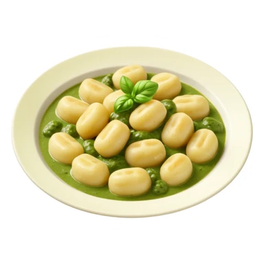 gnocchi covered in green sauce  sticker