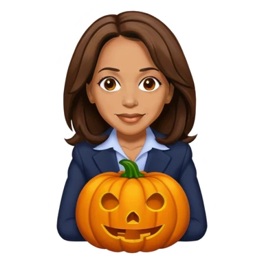 Kamala Harris as a pumpkin sticker