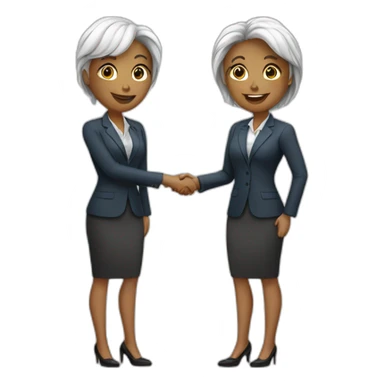 two white business women with different hair colors shaking hands sticker
