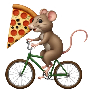 rat stealing pizza on a bike sticker
