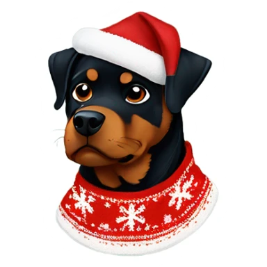 Rottweiler wearing a Christmas sweater sticker