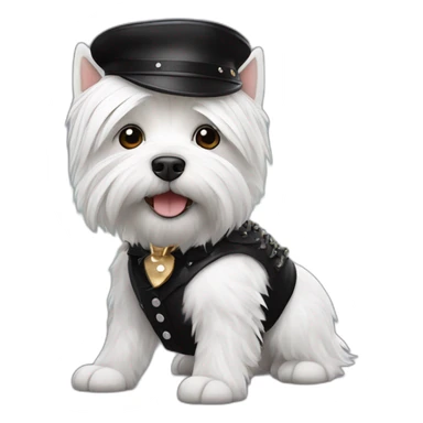 West Highland white terrier dressed as michael jackson sticker