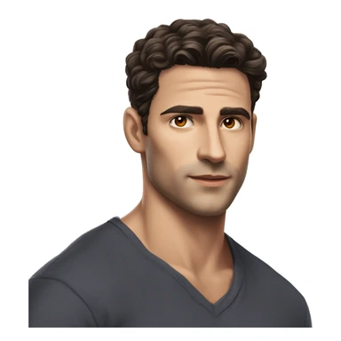 Manu Ríos is a 6-foot-tall Spanish actor and model with a lean, athletic build. fair caucasian white skin, dark brown short hair, striking hazel eyes, sharp jawline, high cheekbones, full lips, boyish charm sticker