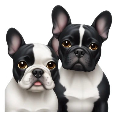 two black french bulldogs sticker