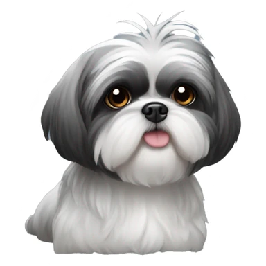Black and Grey Shih tzu sticker