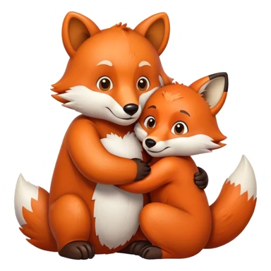 Bear hugs a fox sticker