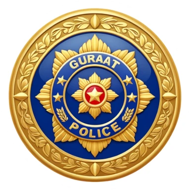 Gujarat police logo sticker