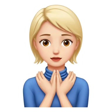 Girl putting her hands on her neck  sticker