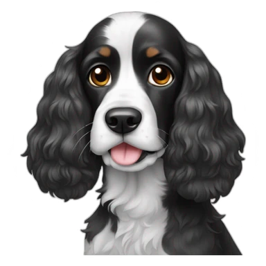 Black and white cocker spanniel sticker