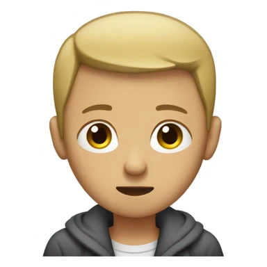 sad boy with buzzcut thin face dirty blonde hair sticker