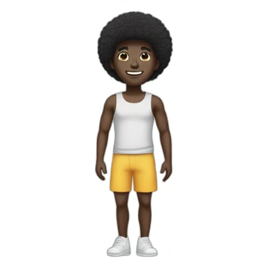full body black afro guy with headband sticker