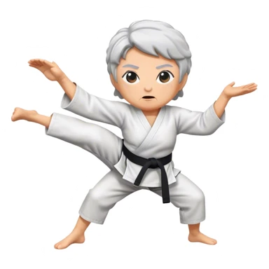 grandma karate with black belt sticker