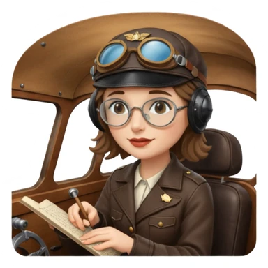 Helen keller reading braille and flying a plane sticker