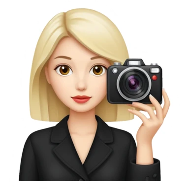 chic women with digicam sticker