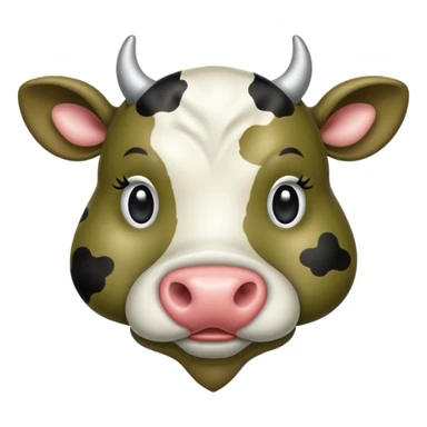 Khaki satin heart like cow style sticker
