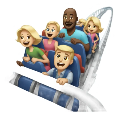 White family on a rollercoaster  sticker