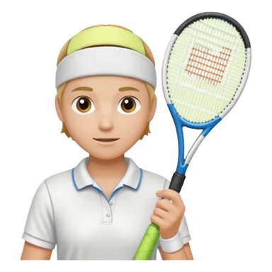 Tennis player with white sweatband sticker