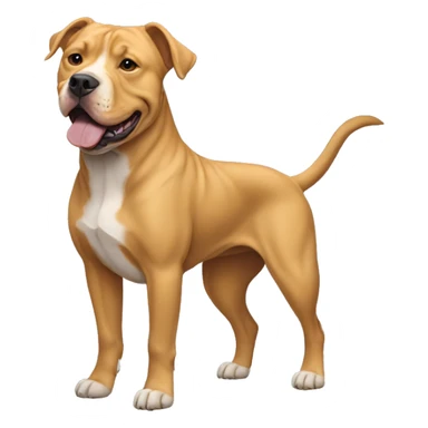 Pitbull crossed with golden retriever, full body long flowy  hair.  sticker