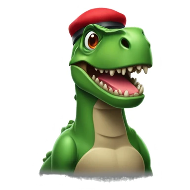 Mad Green Trex wearing red beret and eyeglasses  sticker